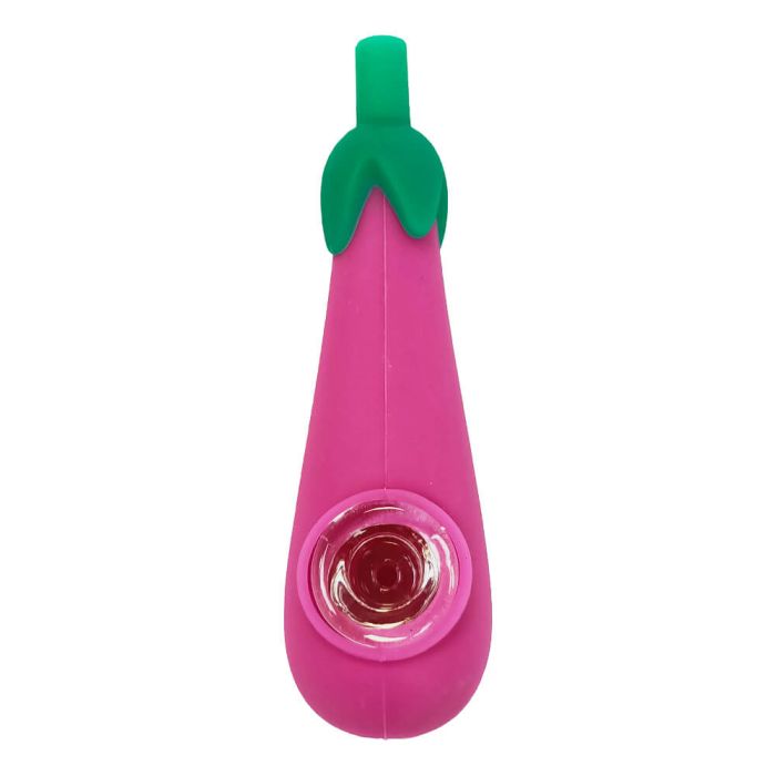 Pipe à cannabis en silicone aubergine 10 cm main product photo
