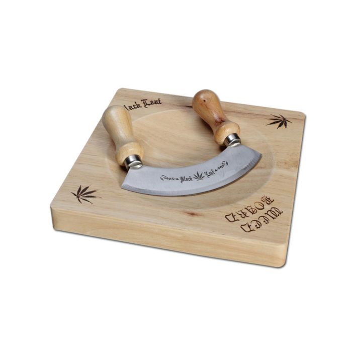Grinder Board en Bois avec Hachoir Herbes (Black Leaf) 200 mm main product photo